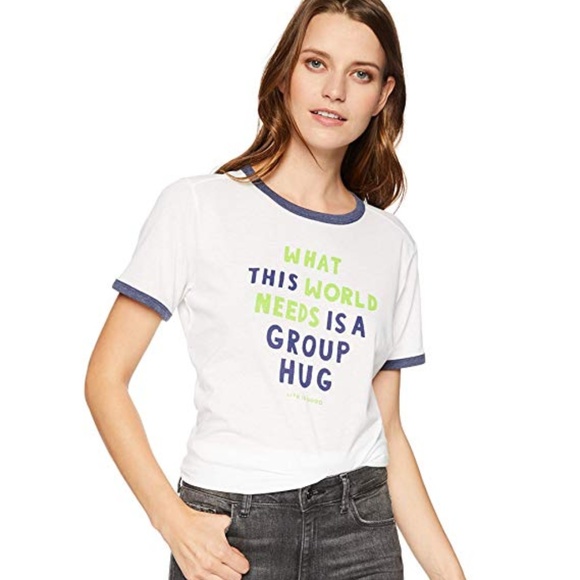 Life is Good Women's Ringer Cool Tee Group Hug - Picture 1 of 2